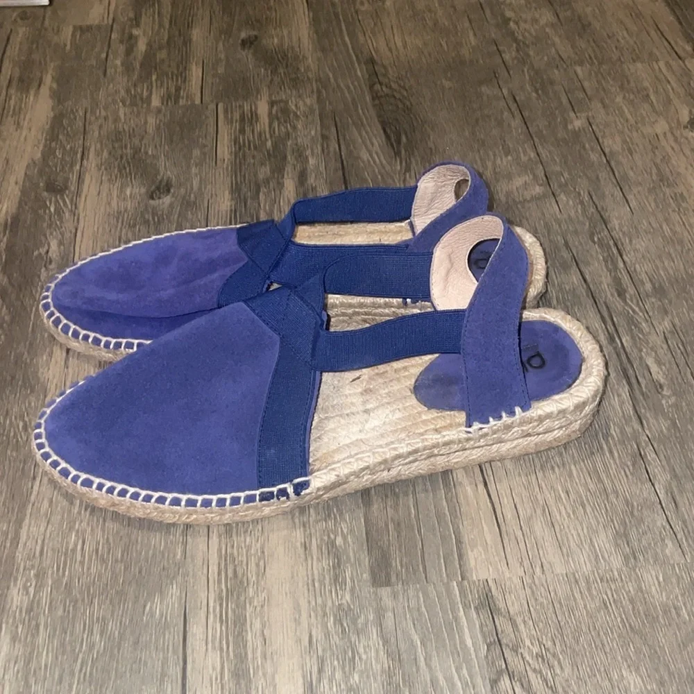PICON HANDMADE ANTHROPOLOGIE Espadrille Wedge size 7.5 - woman’s navy